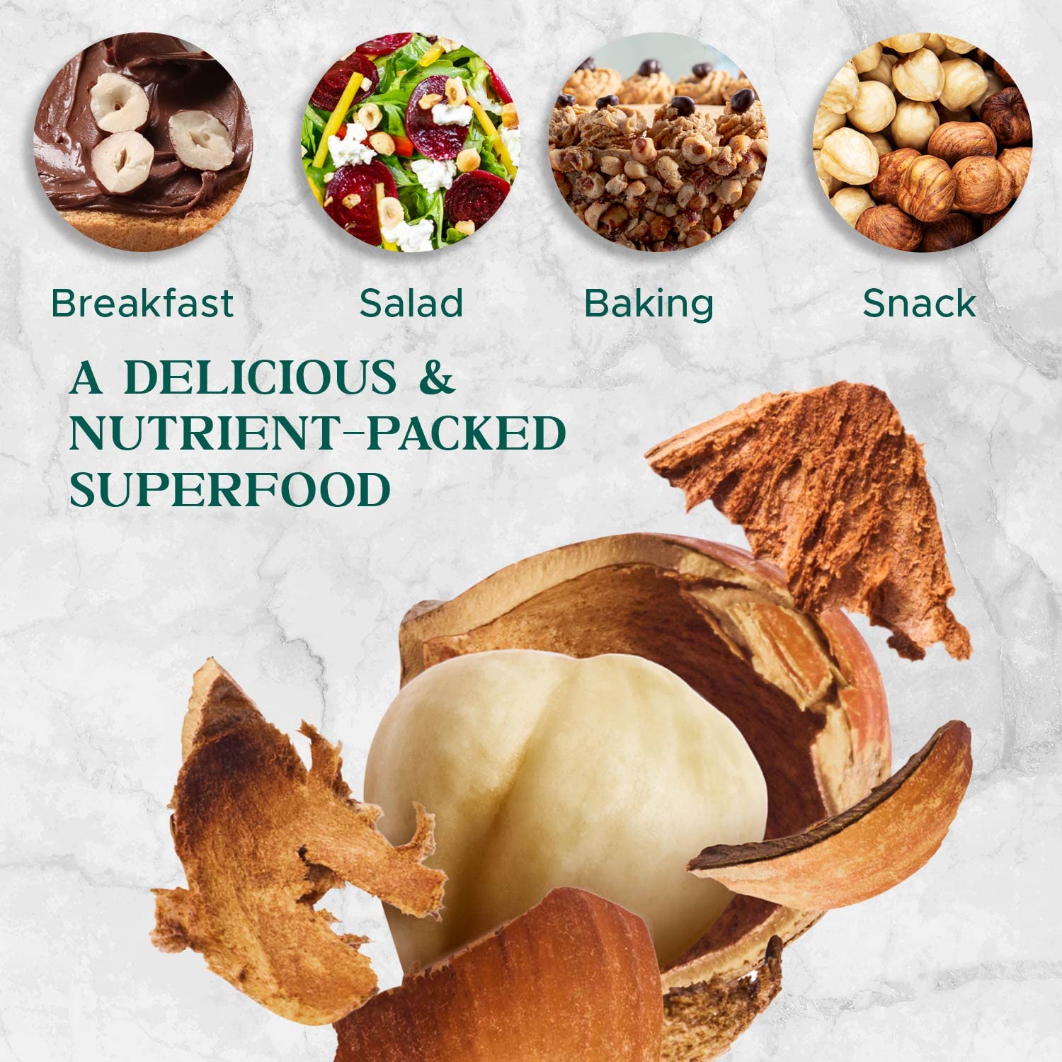 Hazelnuts - Dry Roasted Unsalted Blanched - imanut