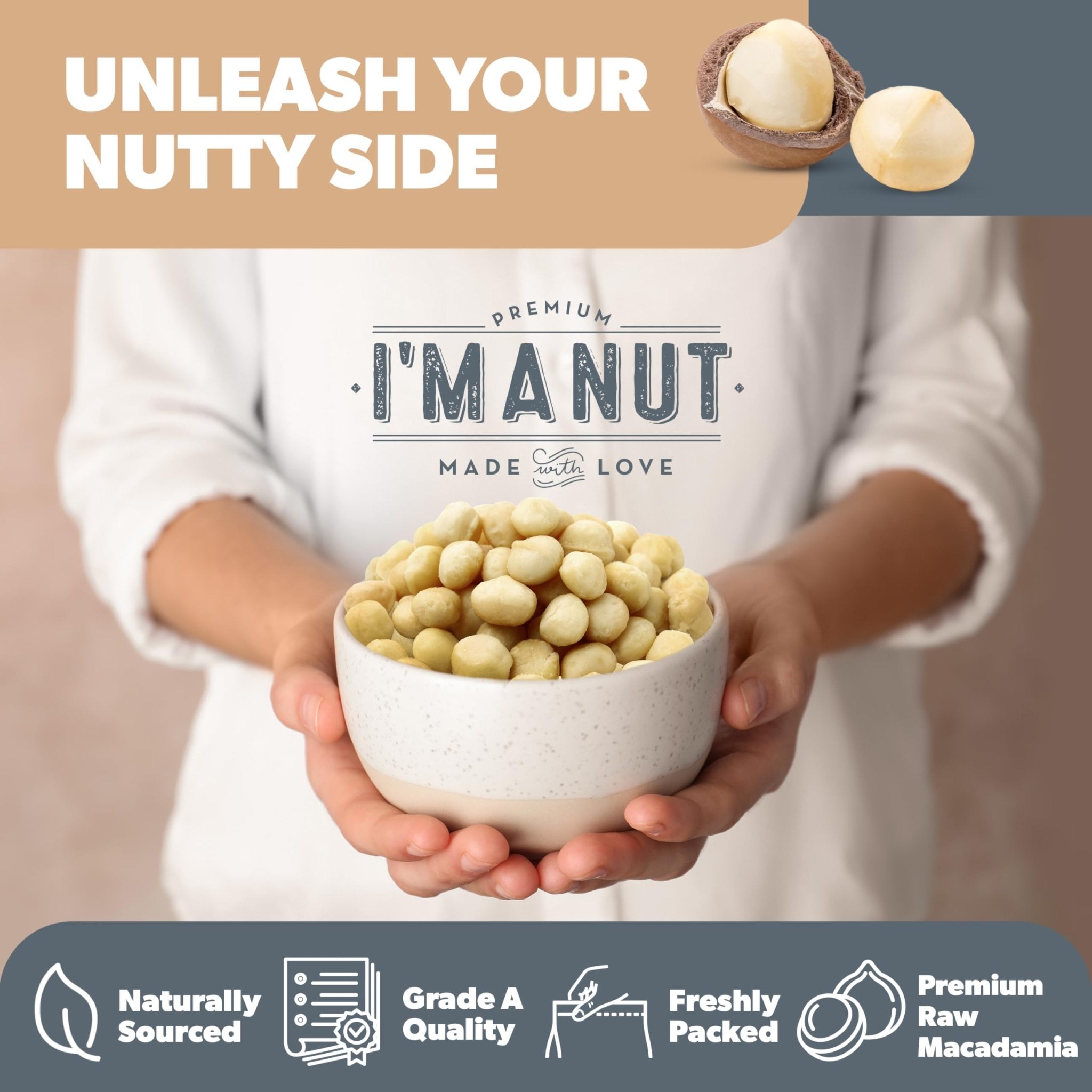 Macadamia Nuts - Raw - imanut