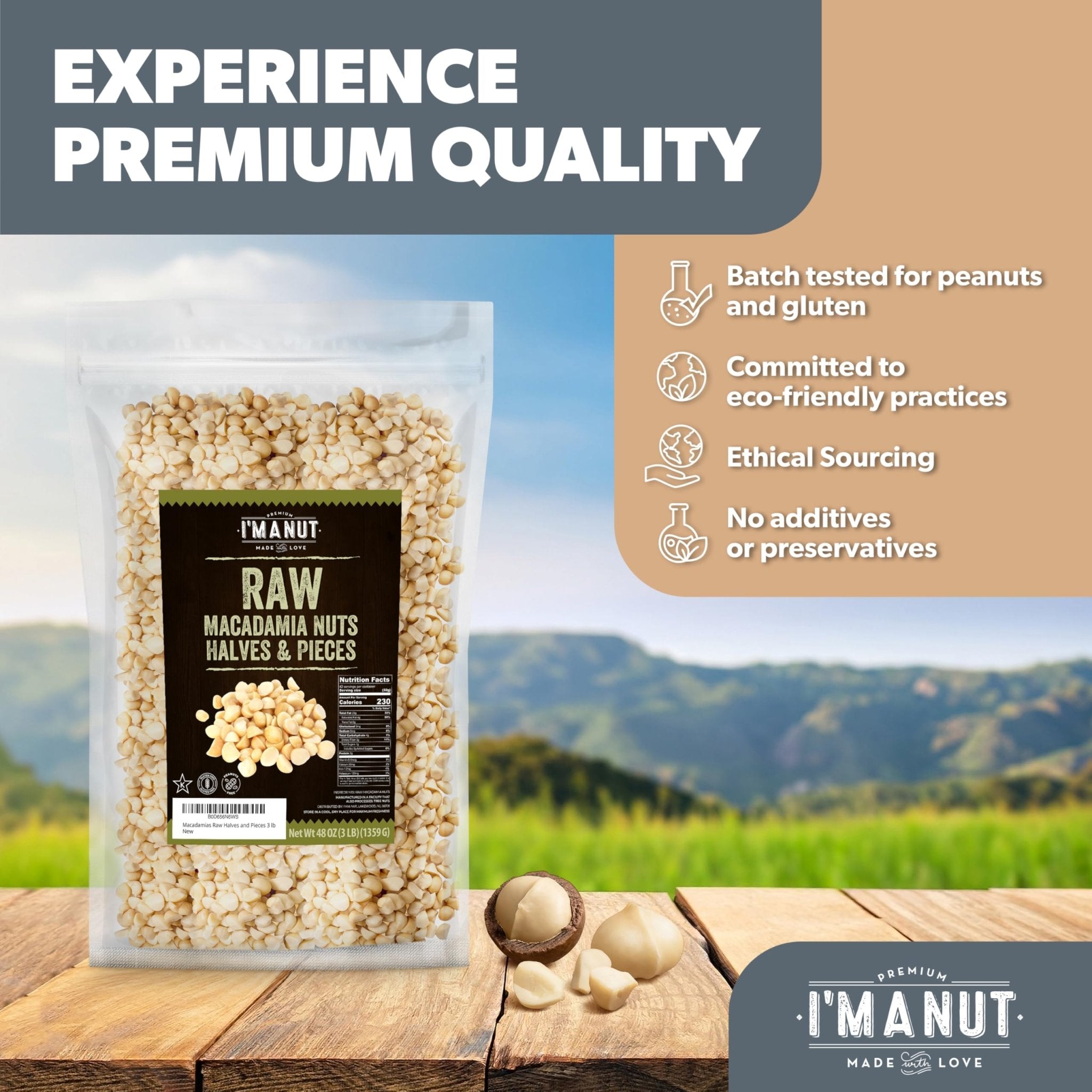 Macadamia Nuts - Raw Pieces - imanut