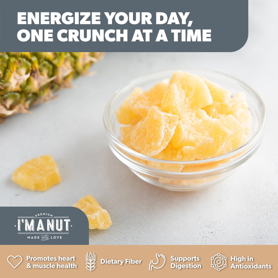 Pineapple Chunks - Dried - imanut